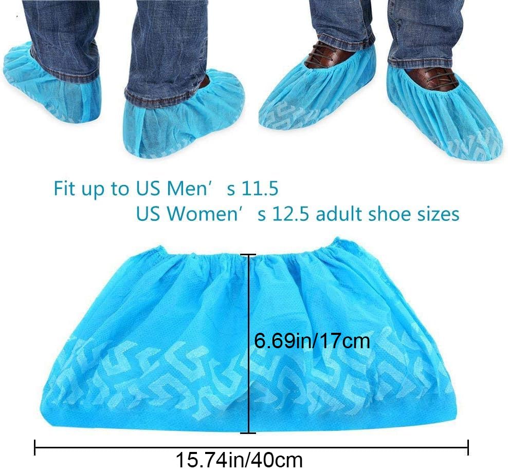 Tomus-UNI Shoe Covers Disposable 200 Pack (100 Pairs) | Non-Slip, Durable, Indoor | Protect Your Home, Floors and Shoes