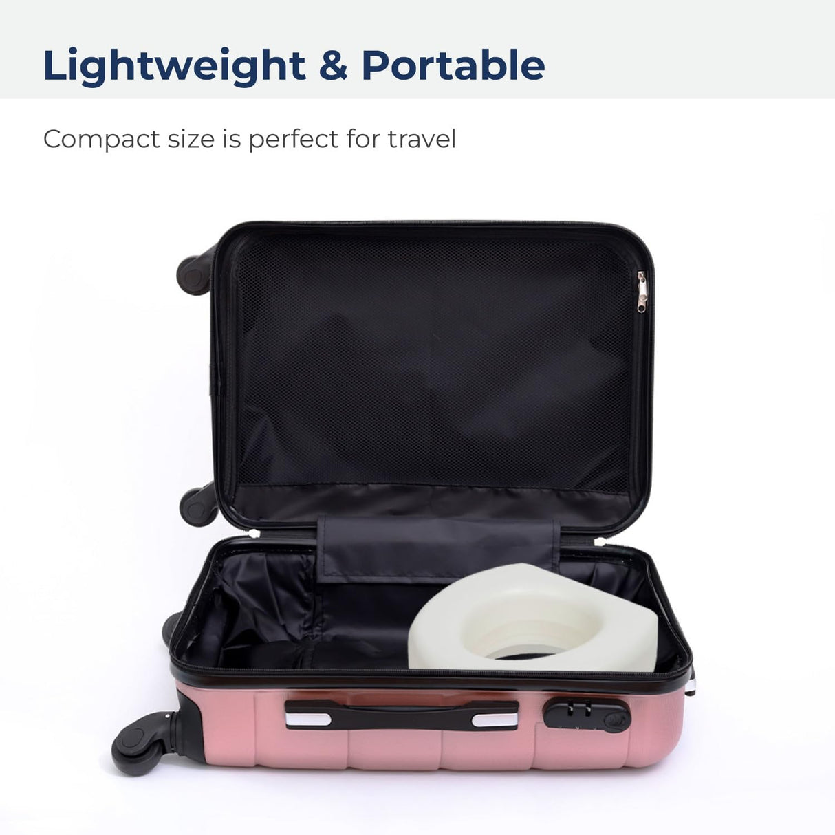 AquaSense 770-610 4 Inch Portable Raised Toilet Seat Riser, Elevated Toilet Seat for Seniors