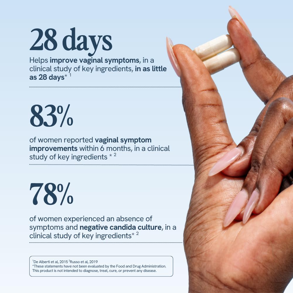 Happy V Dr. Formulated Vaginal Probiotics for Women Odor & Itch Support, Urinary & Gut Health, pH Balance | Womens Daily Probiotic with Patented Prebiotics & Lactobacillus for Feminine Wellness