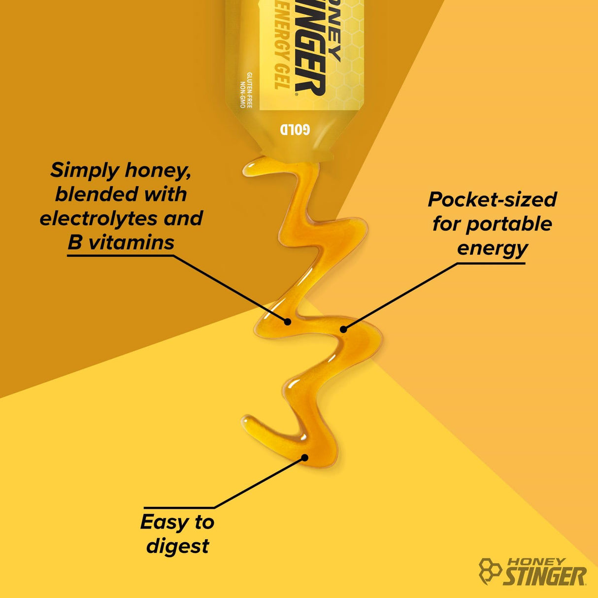 Honey Stinger Gold Energy Gel, Gluten Free & Caffeine Free, for Exercise, Running and Performance, Sports Nutrition for Home & Gym, Pre and Mid Workout, 24 Pack, 26.4 Ounce