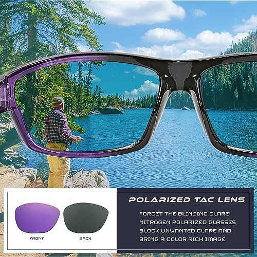 Nitrogen Polarized Wrap Around Sport Sunglasses for Men Women UV400 Protection Sun Glasses