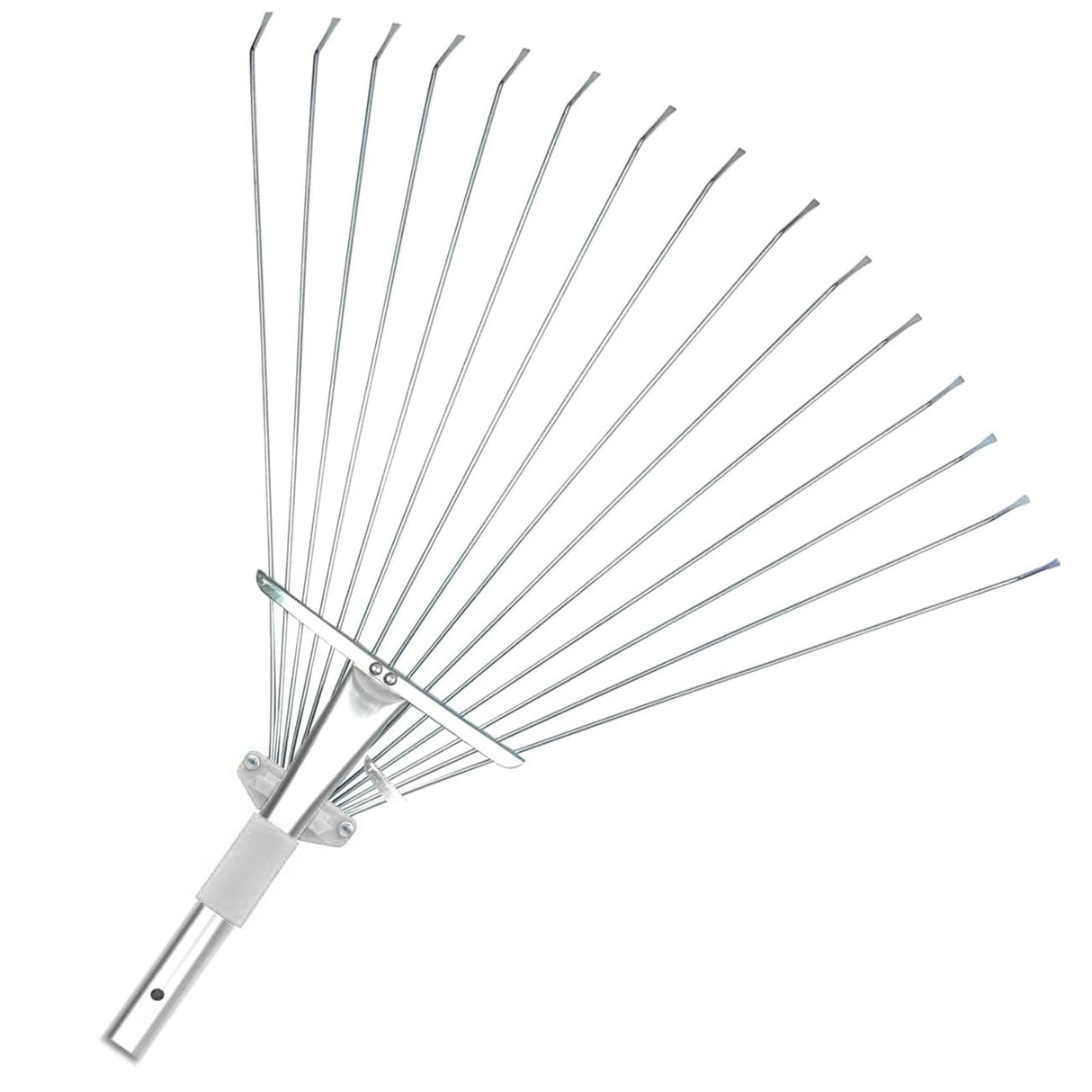 Buyplus Adjustable Garden Leaf Rake - 24 to 63 Inch Telescopic Metal Expandable Folding Leaves Rake, Metal Rakes for Leaves, Yard Rakes for Lawn Yard, Flowers Beds, Sliver