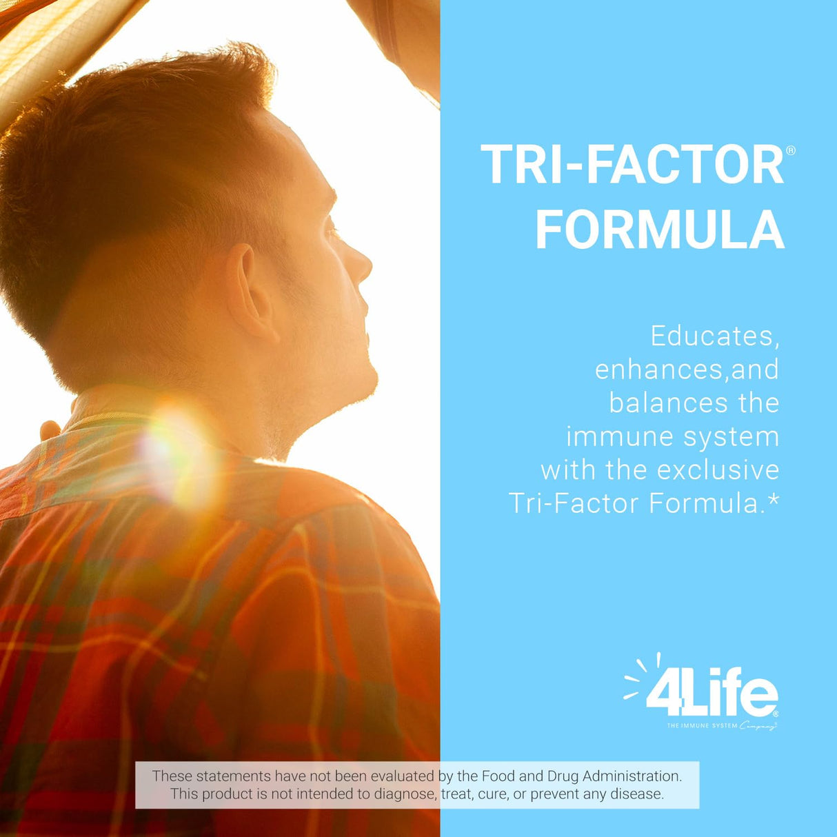 4Life Transfer Factor Tri-Factor Formula - Advanced Immune Support with Cow Colostrum & Chicken Egg Yolk - 60 Veggie Capsules