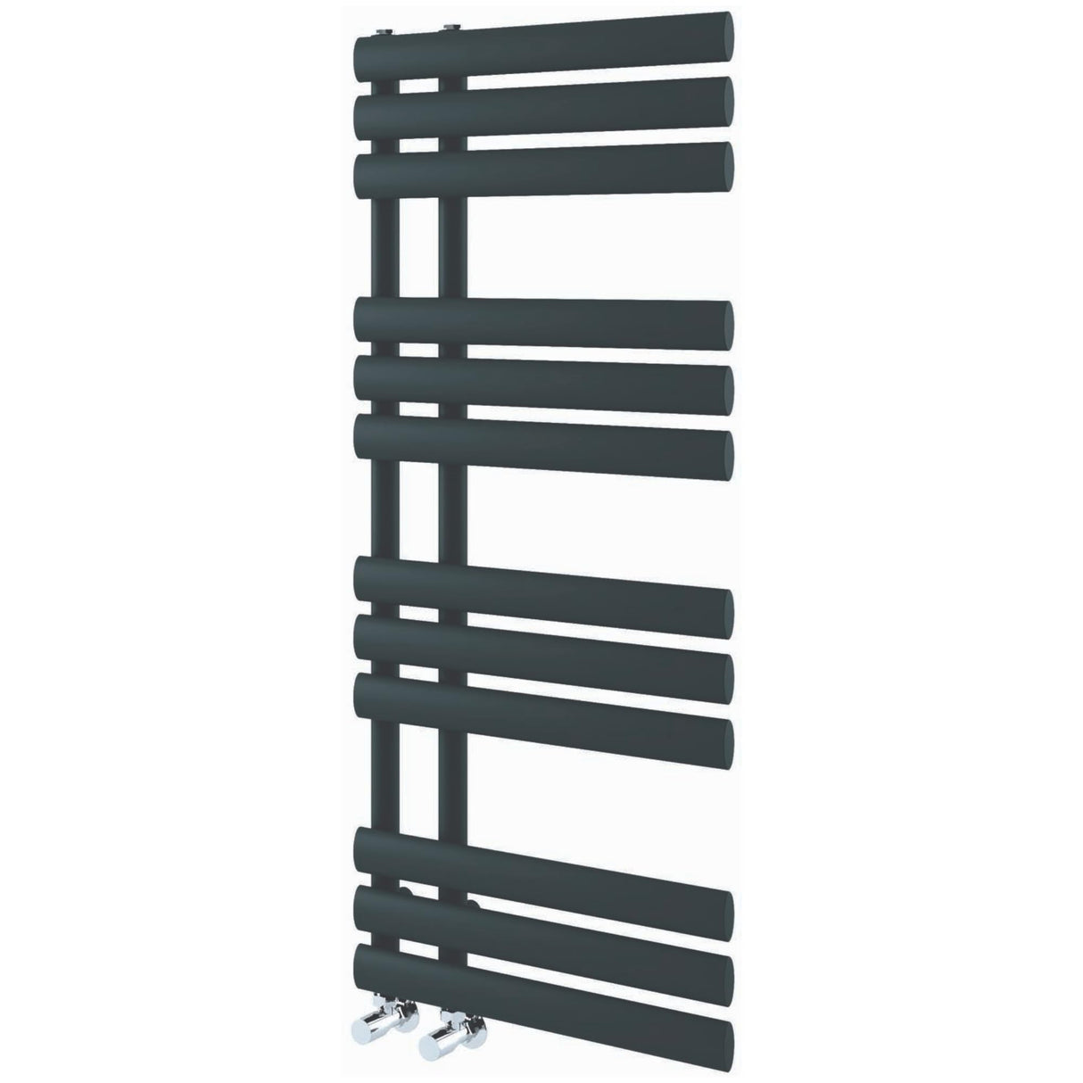 Go Bathrooms Black Towel Radiator 1130 x 500 Heated Towel Rail Vertical Designer Bathroom Radiator Heated Ladder Rail Central Heating