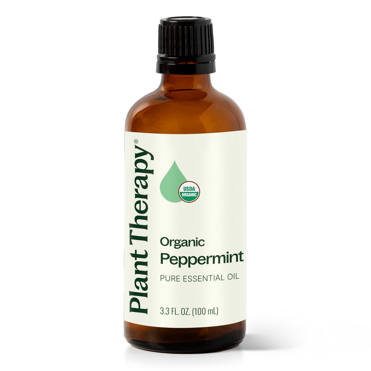 Plant Therapy Organic Peppermint Essential Oil 100% Pure, USDA Certified Organic, Undiluted, Natural Aromatherapy, for Diffusion, Skin, Hair, Therapeutic Grade 100 mL (3.3 oz)