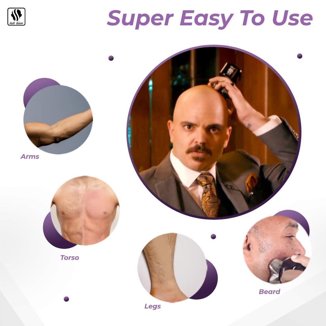 Skull Shaver Pitbull Gold PRO Head and Face Shaver: Ultimate Grooming Kit for Men, 5-in-1 Premium Bald Head Electric Head Shaver, Wet and Dry Easy