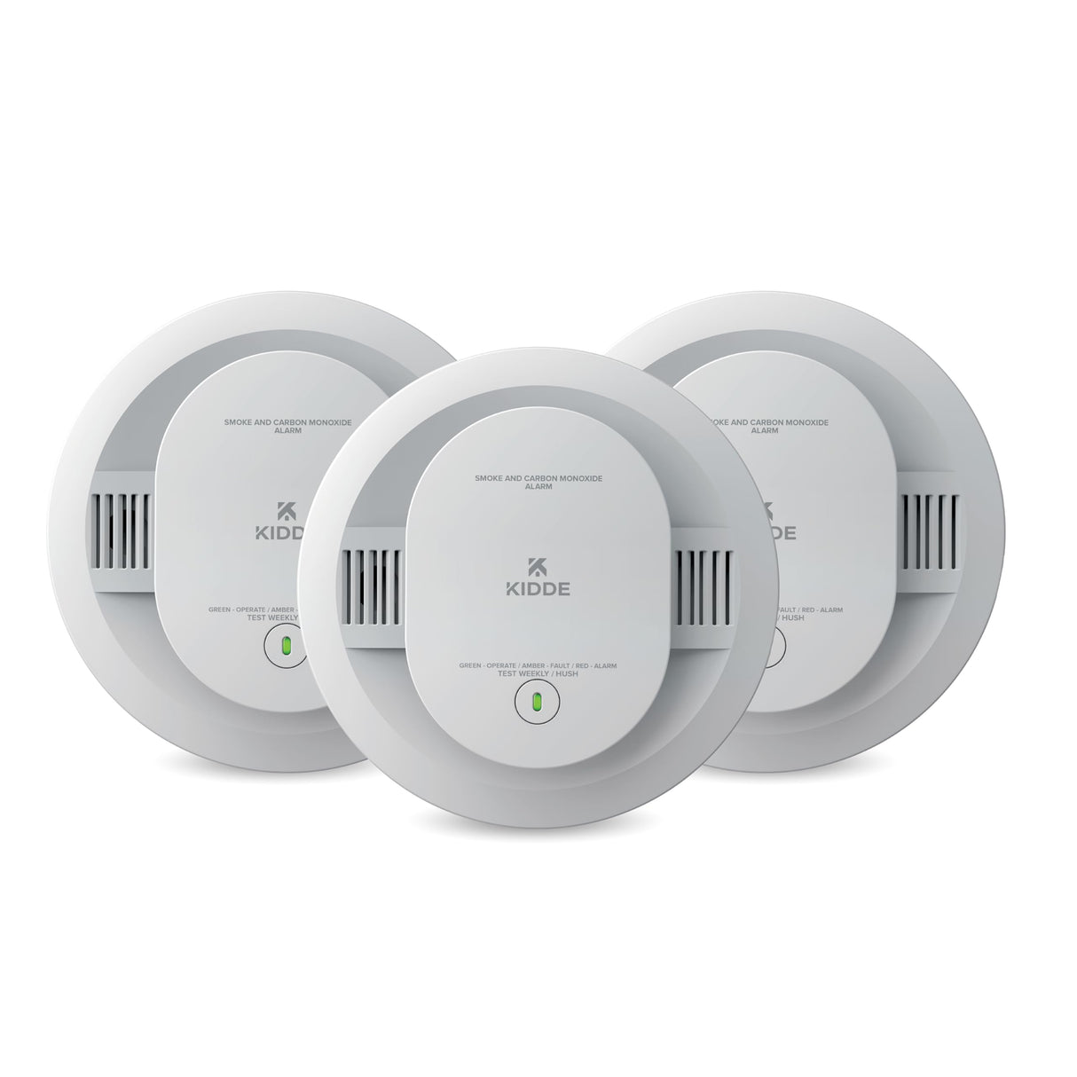 Kidde Smoke and Carbon Monoxide Detector, AA Battery Powered with LED Status Lights, 85 dB Alarm, 5 inches, 3-Pack