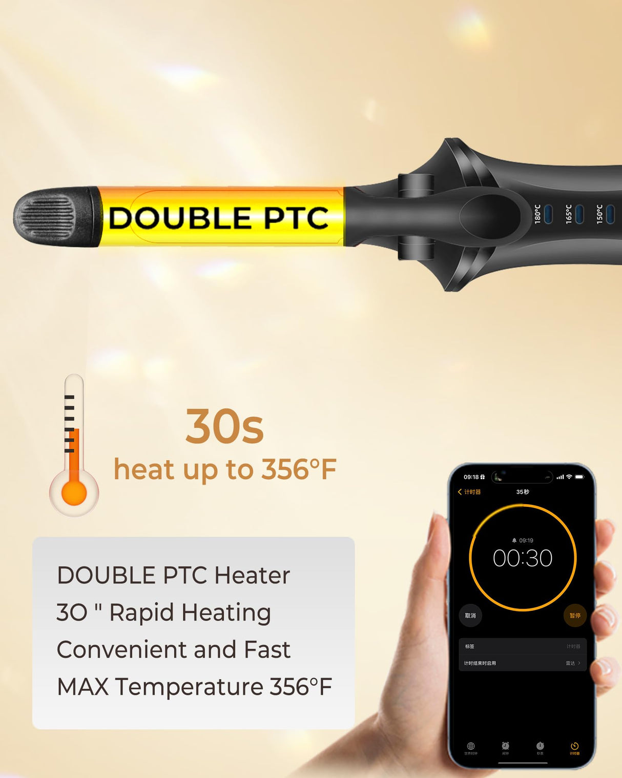 Cordless Curling Iron Rechargeable,USB Rechargeable 4000 mAh Cordless Hair Curler,3 Temp Setting Mini Travel Battery Powered Curling Iron,2 in 1 Hair Straightener and Curler