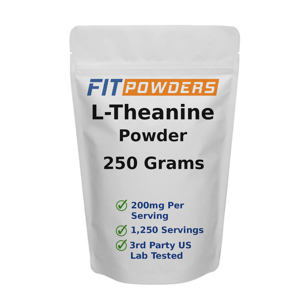 FitPowders L-Theanine Powder 100% Pure, Non-GMO, Vegan, Gluten Free Theanine Powder Supplement (Multiple Sizes) Mood and Cognitive, Stress Relief and Relaxation, Scoop Included (250 Grams)