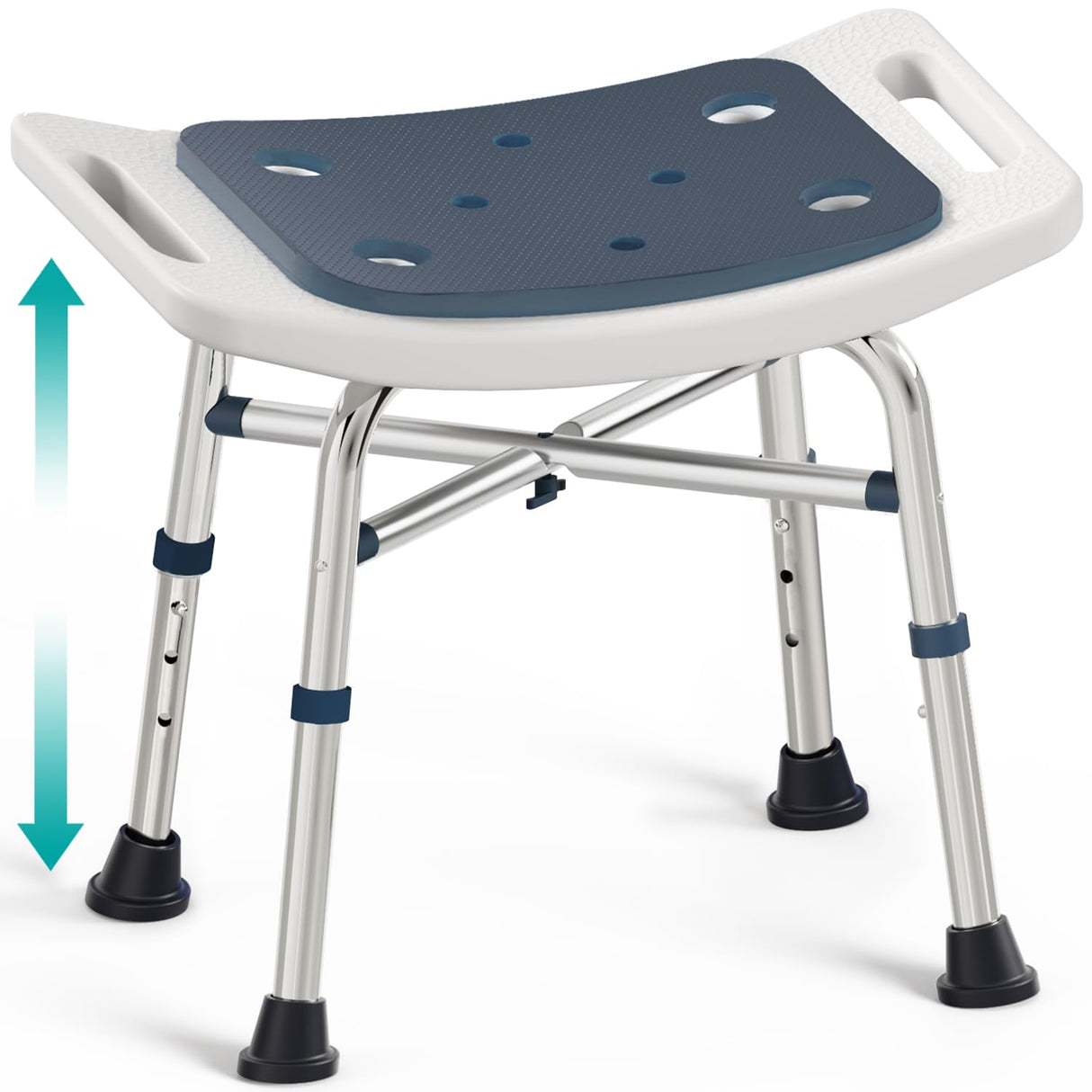 Shower Stool - Shower Chair for Inside Shower (350 lb) - Adjustable Height Shower Stool - Shower Seats for Adults, Bath Stools for Shower, Shower Chair, Shower Stools for Adults Sitting - Dark Blue