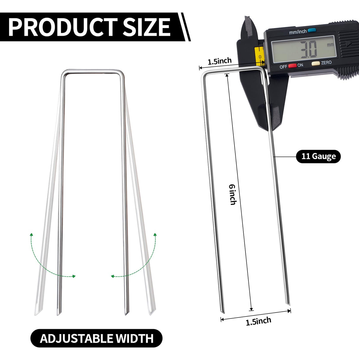 MAT 7-BANQUET Galvanized Landscape Staples 6 Inch 120 Pack Garden Stakes