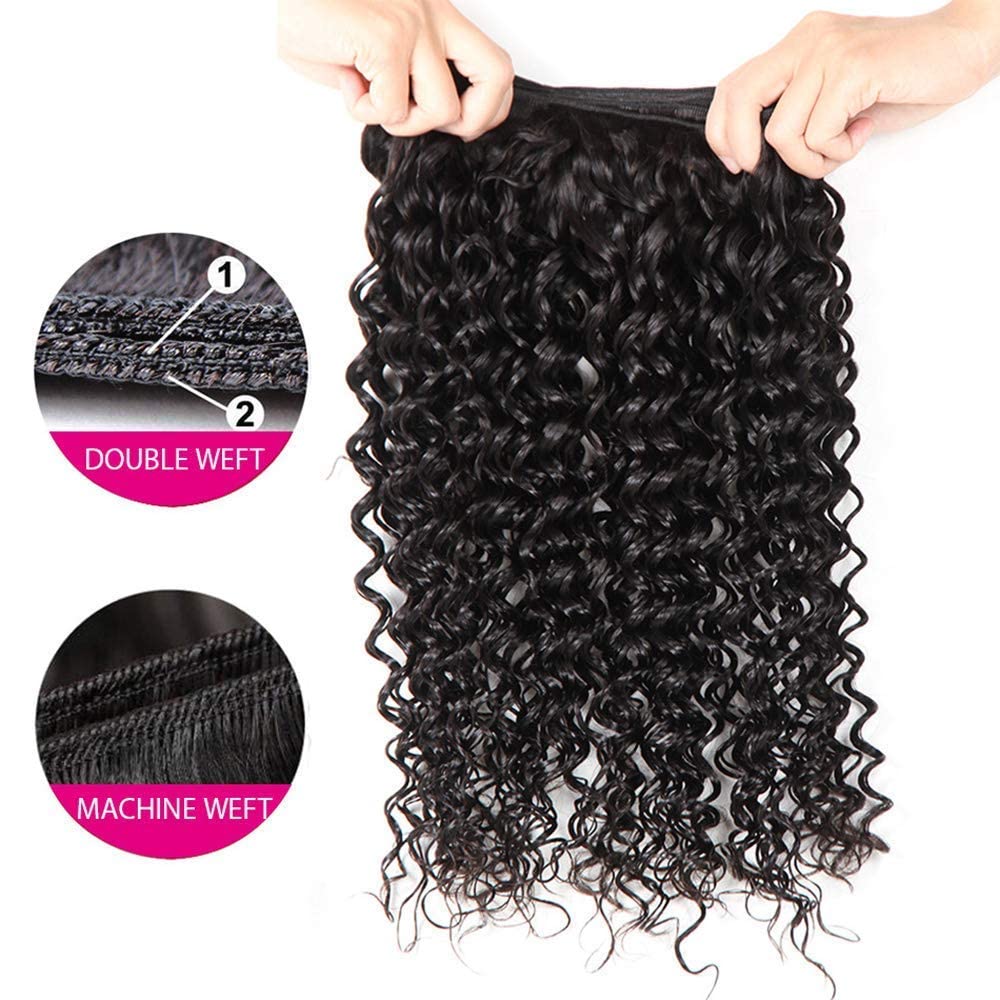 Alimog Deep Water Wave Human Hair Bundles 10A Wet and Wavy Bundles Human Hair 24 26 28 Inch Brazilian Burmese Curly Weave 3 Bundles Human Hair Extension Natural Color