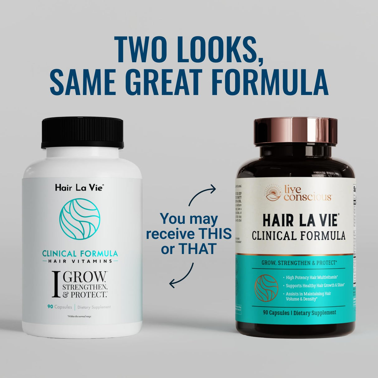 Hair La Vie Live Conscious Clinical Formula Hair Vitamins Capsule with Biotin and Saw Palmetto - Healthy Hair and Whole-Body Wellness (2-Pack)