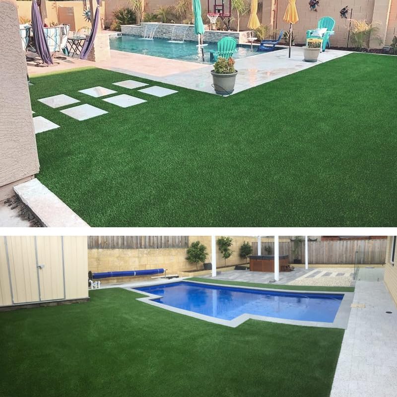 NINXANG Artificial Grass Turf Lawn Outdoor Indoor 4FTx6FT Fake Grass Carpet for Pets 0.4 Inch Realistic Faux Grass Rug with Drain Holes for Garden Lawn Landscape Balcony Party Wedding Christmas Rug