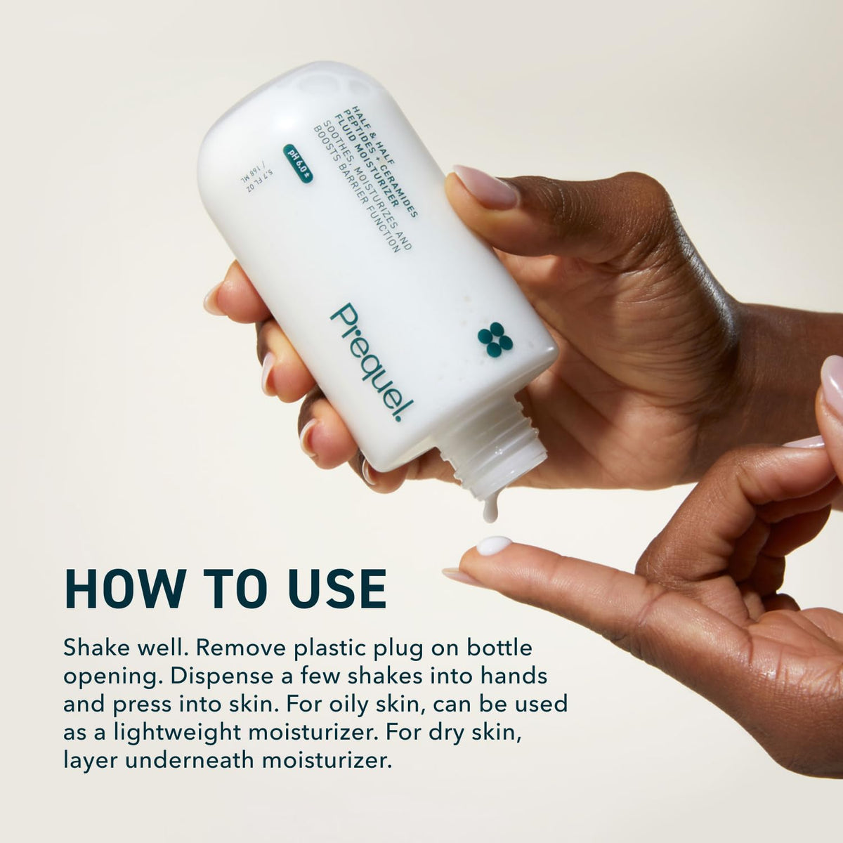 Prequel Skin Hydrating Moisturizer Face Cream, Ceramide Peptide Lotion