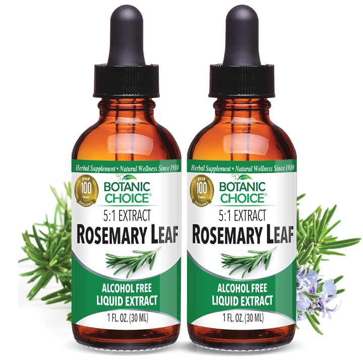 Botanic Choice – Rosemary Leaf Liquid Extract – Alcohol Free, Gluten Free – Fast Acting Supplement Drops – Easy to Use Dropper – 1 Fluid Ounce 2 Pack