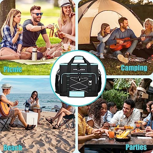 INSMEER Insulated Cooler Bag 90Cans/55L Large Cooler Bag Soft Sided Cooler with Shoulder Strap, Collapsible Coolers, Portable Leakproof Lunch Cooler for Camping/Beach/Food Delivery/Picnic