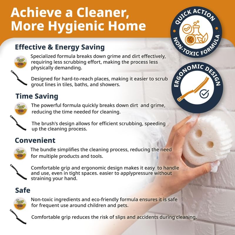 Power Paste Natural Cleaner Bundle, Includes Power Paste With Flexible Brush for Hard to Reach Cleaning Projects