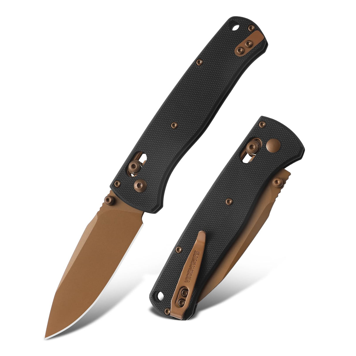 VIRENKNIFE Folding Pocket Knife,Lightweight Pocket Knife 2.95'' 14C28N Steel Blade G10 Handle Small EDC Knife with Pocket Clip,Crossbar Lock,Sharp Camping Survival Hiking Knife Gifts for Men Women