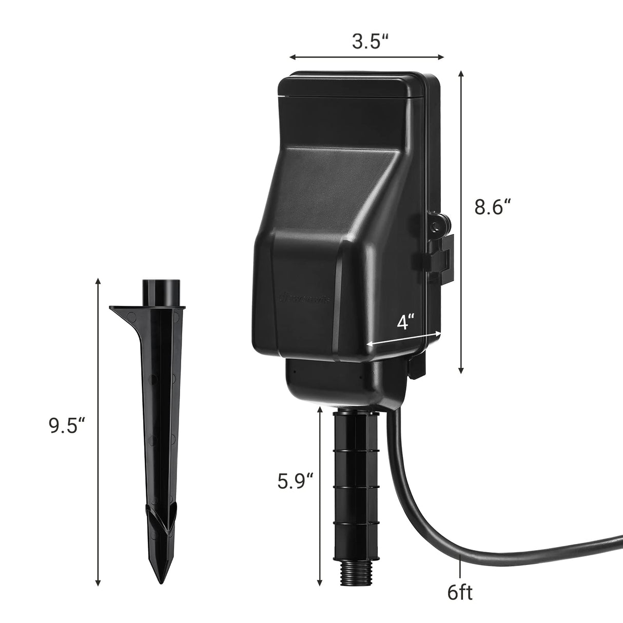 DEWENWILS WiFi Smart Yard Stake Plug with 6 Outlets, Voice Control, Waterproof Power Stake Timer with 6Ft Cord, Alexa&Google Assistant Compatible, 1875W/15A, for Halloween/Christmas Decoration Lights
