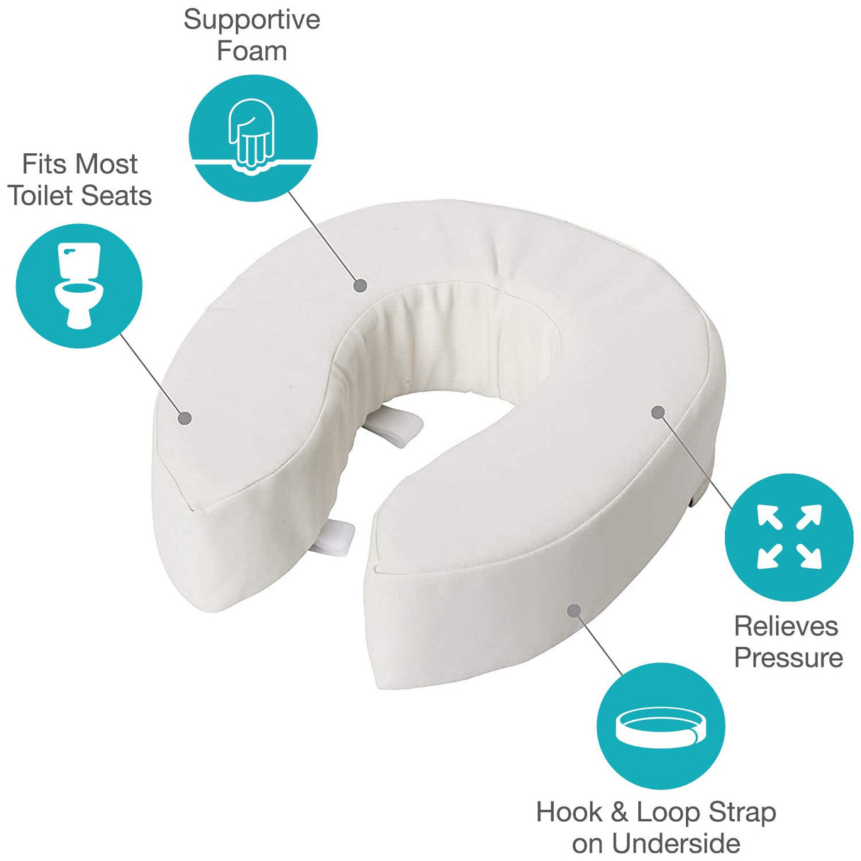 Briggs Healthcare Vinyl Cushion Toilet Seat, 4"