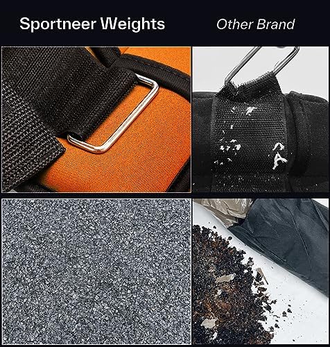 Sportneer Adjustable Ankle Weights 1 Pair 2 4 6 8 10 Lbs Leg Weight Straps for Women Men, Weighted Ankle Weights Set for Gym,Fitness, Workout,Walking, Jogging,1-5 lbs Each Ankle, 1 Pair 2-10 lbs