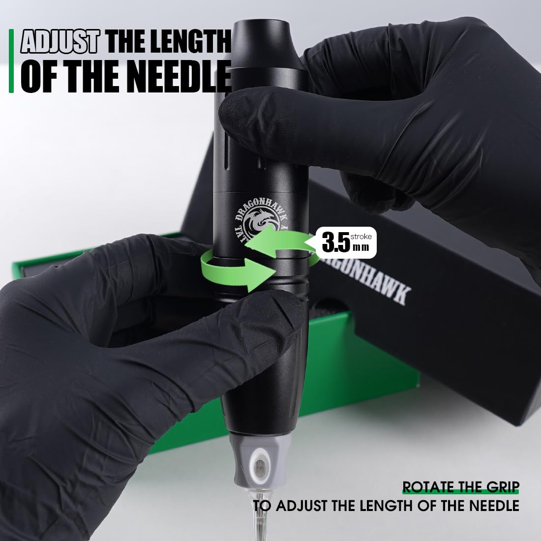 Dragonhawk Wireless Tattoo Kit 2 Batteries Tattoo Gun Kit Beginner Complete Tattoo Machine Pen Kit Pro Coreless Motor