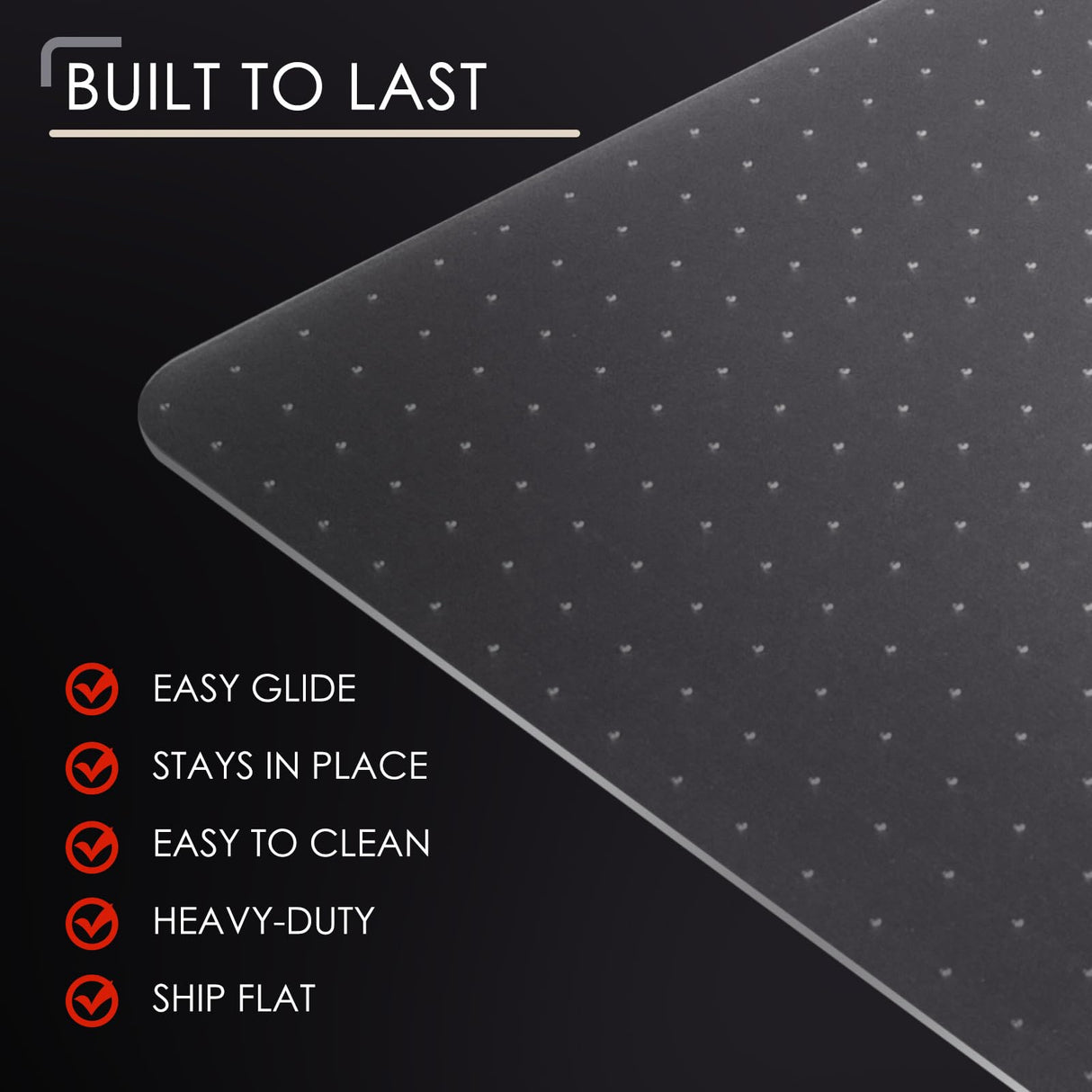 Kuyal Office Chair Mat for Carpet, 32x49 Clear Heavy Duty Computer Chair Mat, Under Desk Protector Carpeted Floors Mat, Easy Chair Movement,Ship Flat