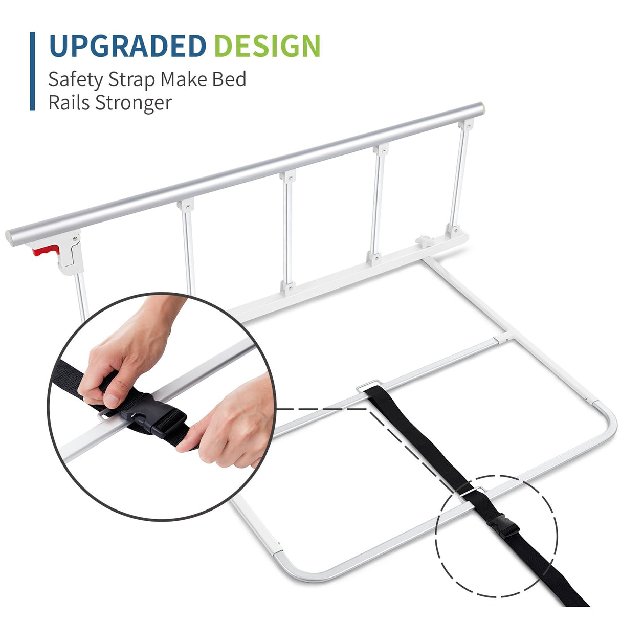 CanFord Bed Rails for Elderly Adults Safety, Folding Bed Assist Rail Handle for Seniors & Surgery Patients, Fall Prevention Safety Hand Guard Fit King, Queen, Full, Twin(Tool-Free Assembly), 48"x17.2"