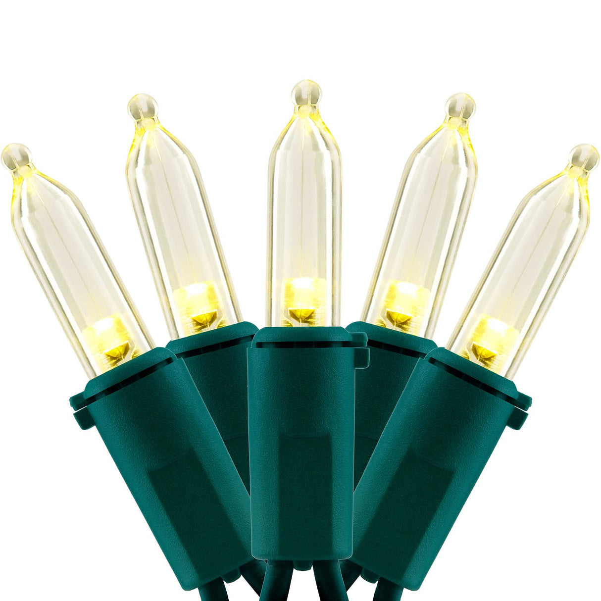 YULETIME 200 Count Warm White LED Christmas Lights, 66 Feet Green Wire UL Certified Commercial Grade Holiday String Light Set (Warm White)