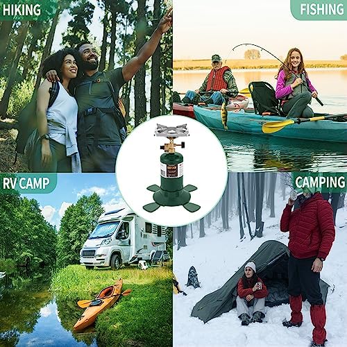 BottleTop Propane Stove with Adjustable Burner,Portable Camping/Backpacking Cooker 10000BTU,Camping Stove Propane,Single Burner Propane Stove,Camp Gas Stove with a USB Ligther (Fuel not included)