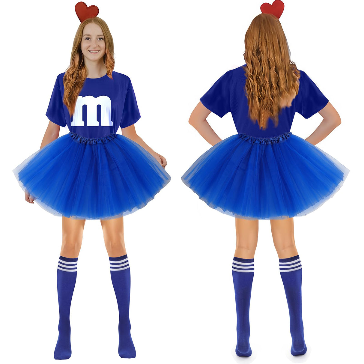FONYFA Letter M Halloween Costumes Tutu Skirts, Women Team Group T-Shirt, Chocolates Candy Costume for Halloween Christmas Party Costume