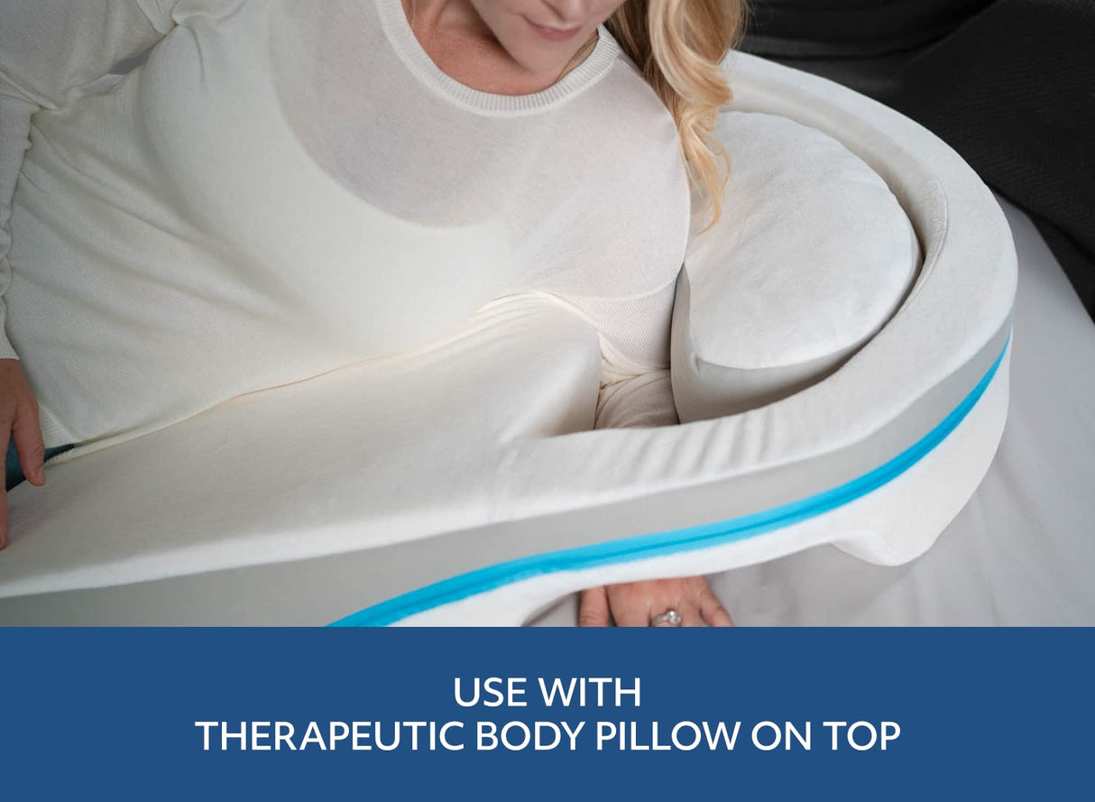 MedCline Shoulder Relief System, Bed Wedge Pillow for Shoulder Pain Relief, Therapeutic Body Pillow with Insert and Covers, Inclined Sleep Position with Arm Pocket, Small/Medium for 5'9" and Under