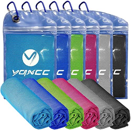 YQXCC 6 Pack Cooling Towel (47"x12") Ice Towel for Neck, Microfiber Cool Towel, Soft Breathable Chilly Towel for Yoga, Sports, Golf, Gym, Camping, Running, Fitness, Workout & More Activities