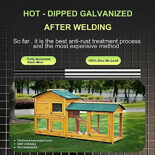 Hardware Cloth 16'' x 10' 1/4 in Galvanized Wire Mesh Roll (23 GA) Chicken Wire Fence Roll for Chicken Pen/coop Fences, Screen mesh, Rabbit/Snake Fences, Poultry enclosures, Handicraft Making, etc.