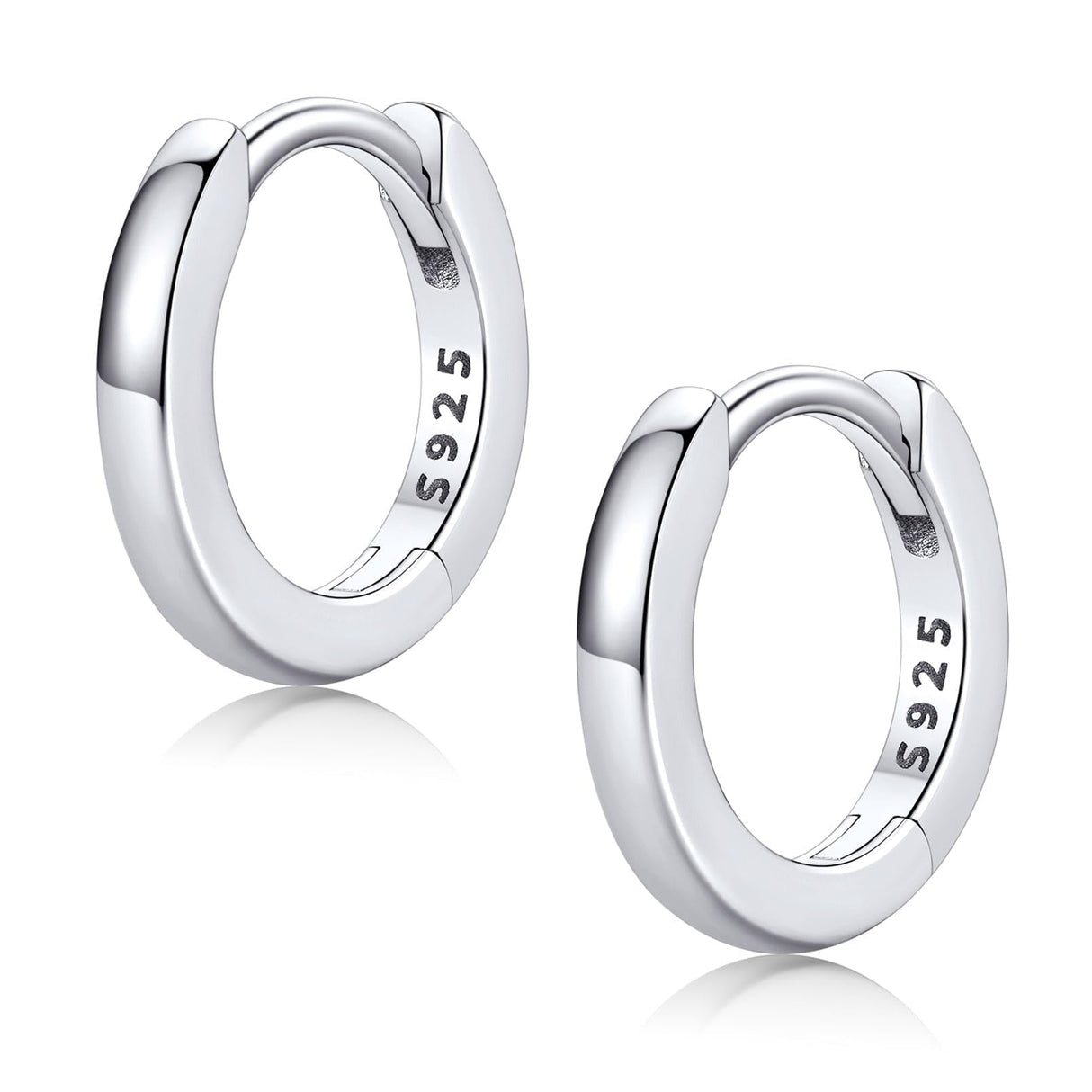 FaithHeart Solid 925 Sterling Silver Huggie Hoop Earrings for Women, 8mm