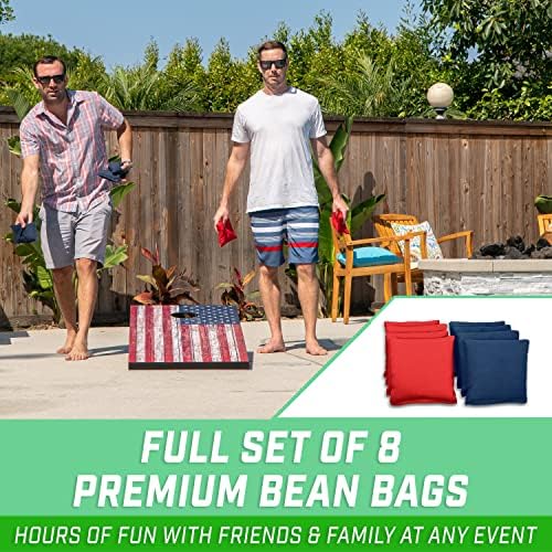 GoSports Portable Cornhole Sets, 8 Styles – Choose 4 x 2 ft or 3 x 2 ft - Boards Include 8 Bean Bags, Travel Case, and Game Rules