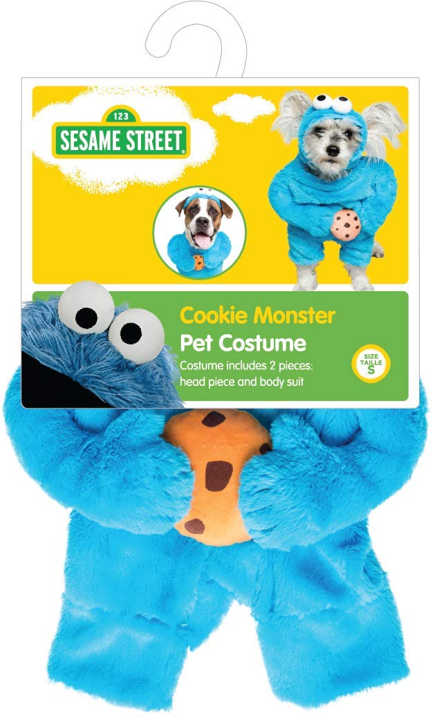 Pet Krewe Unleash The Parade Cookie Monster Dog Costume Sesame Street Pet Costumes for Medium Dogs or Cat Outfit - Perfect for Halloween, Christmas Holiday, Parties, Photoshoots, Gifts for Dog Lovers