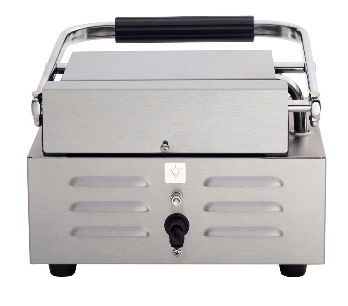 Kratos Commercial Electric Panini Sandwich Grill with Grooved Plates, 9" x 9" Cooking Surface, Commercial Countertop Panini Press, 120V, 1750W (29Y-017)