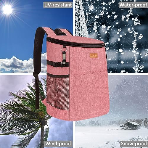 Camping Cooler Backpack 30 Cans, Soft Backpack Coolers Insulated Leak Proof Travel Cooler Bag Waterproof Lunch Picnic Beach Work Trip Thermal Bag Drink Beverage Beer Bag Cooler