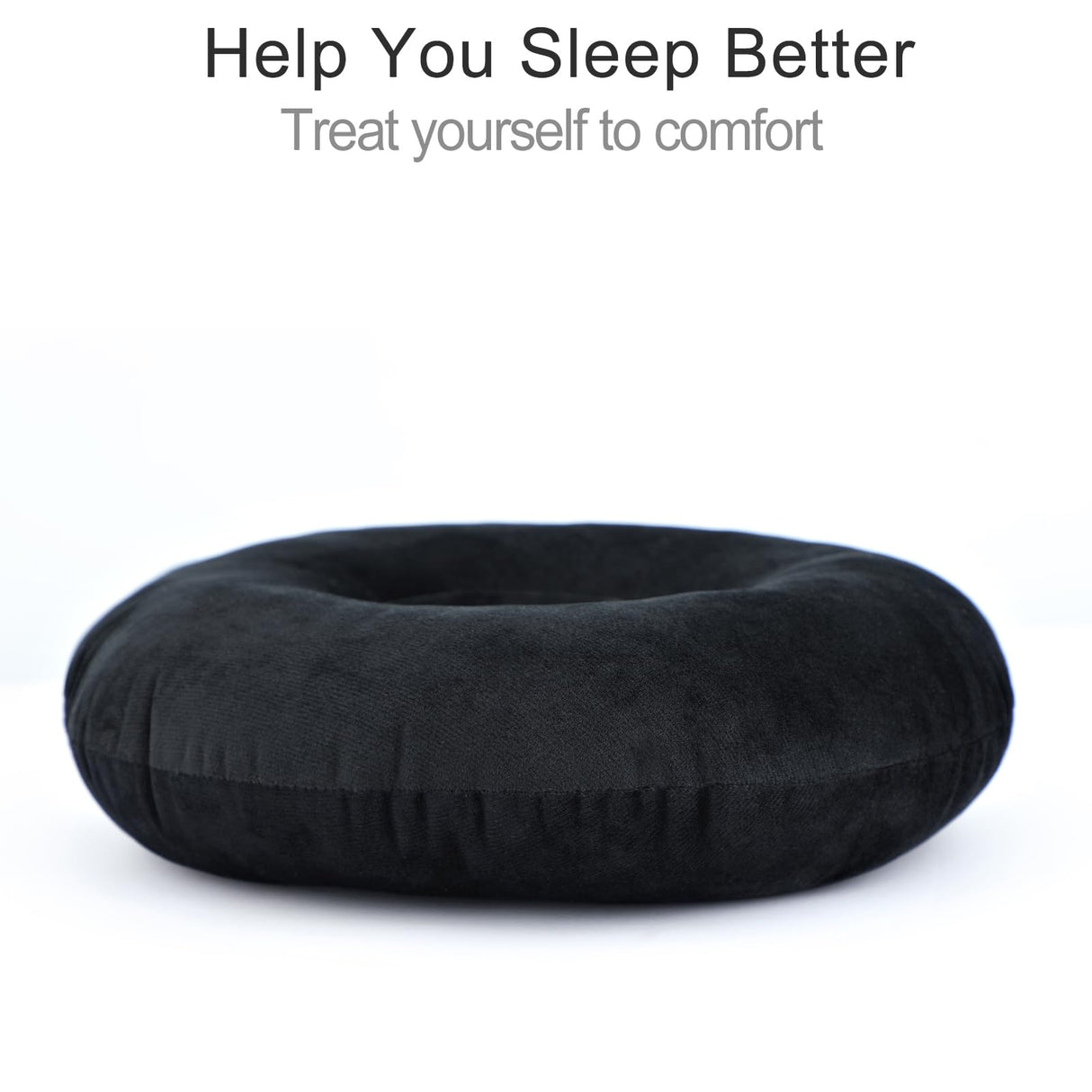 Heal n Hope Piercing Pillow Ear Pillows Donut with Hole for Ear Pain CNH Piercing Pain Relief Sleeping Pressure Sore Side Sleepers Ear Guard Protector, Velvet Black