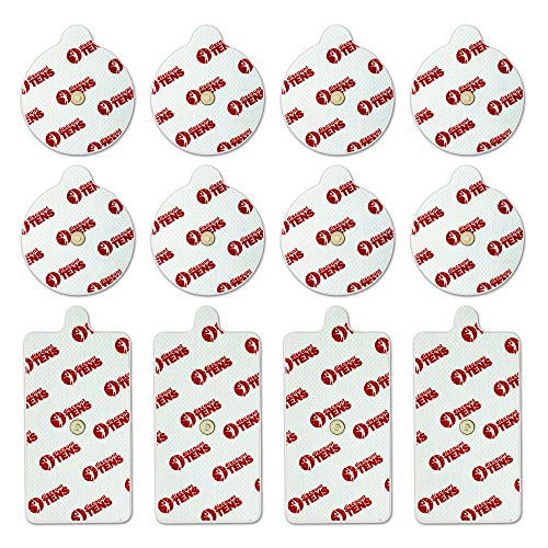 Discount TENS PowerDot 2.0 Compatible Electrodes with Magnetic Connector – 12 Replacement Pads (Version 2 – Magnetic), Red