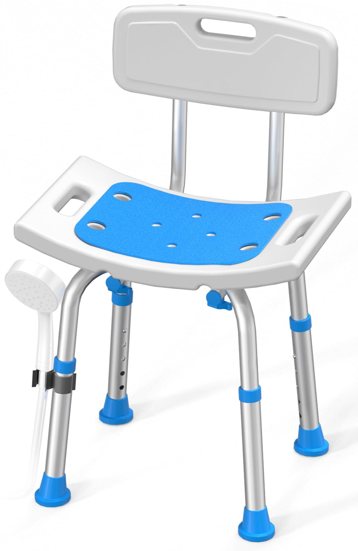 HOMLAND Shower Chair for Inside Shower with Removable Back, FSA/HSA Eligible 400 lbs Heavy Duty Bath Seat for Bathtub, Safety Bath Stool for Seniors and Disabled