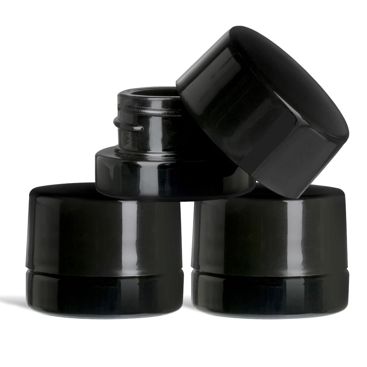 (200 Pack) 5ml Thick Black Glass Jars with Black Child Resistant Lids - UV Resistant - Storage for Oil, Lip Balm, Wax, Cosmetics - Mini Child Proof Container