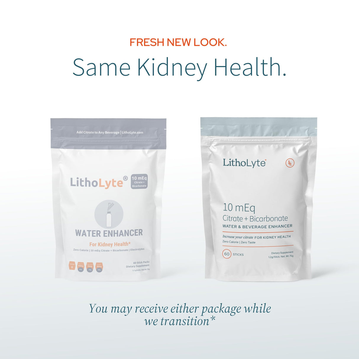 LithoLyte Kidney Health 15 mEq | Water & Beverage Enhancer for Kidney Health | Developed by Urologists | 60 Sticks