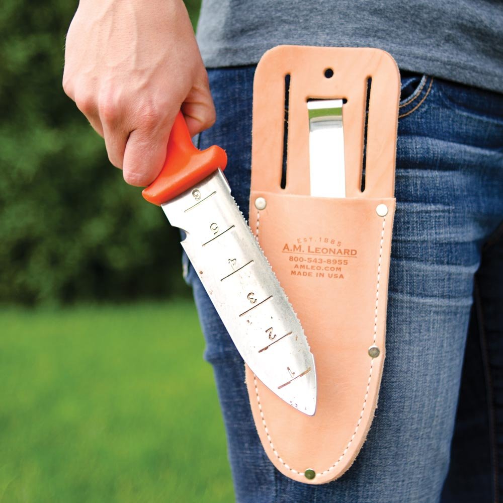 A.M. Leonard Deluxe Soil Knife & Leather Sheath 6"" Stainless Steel Blade