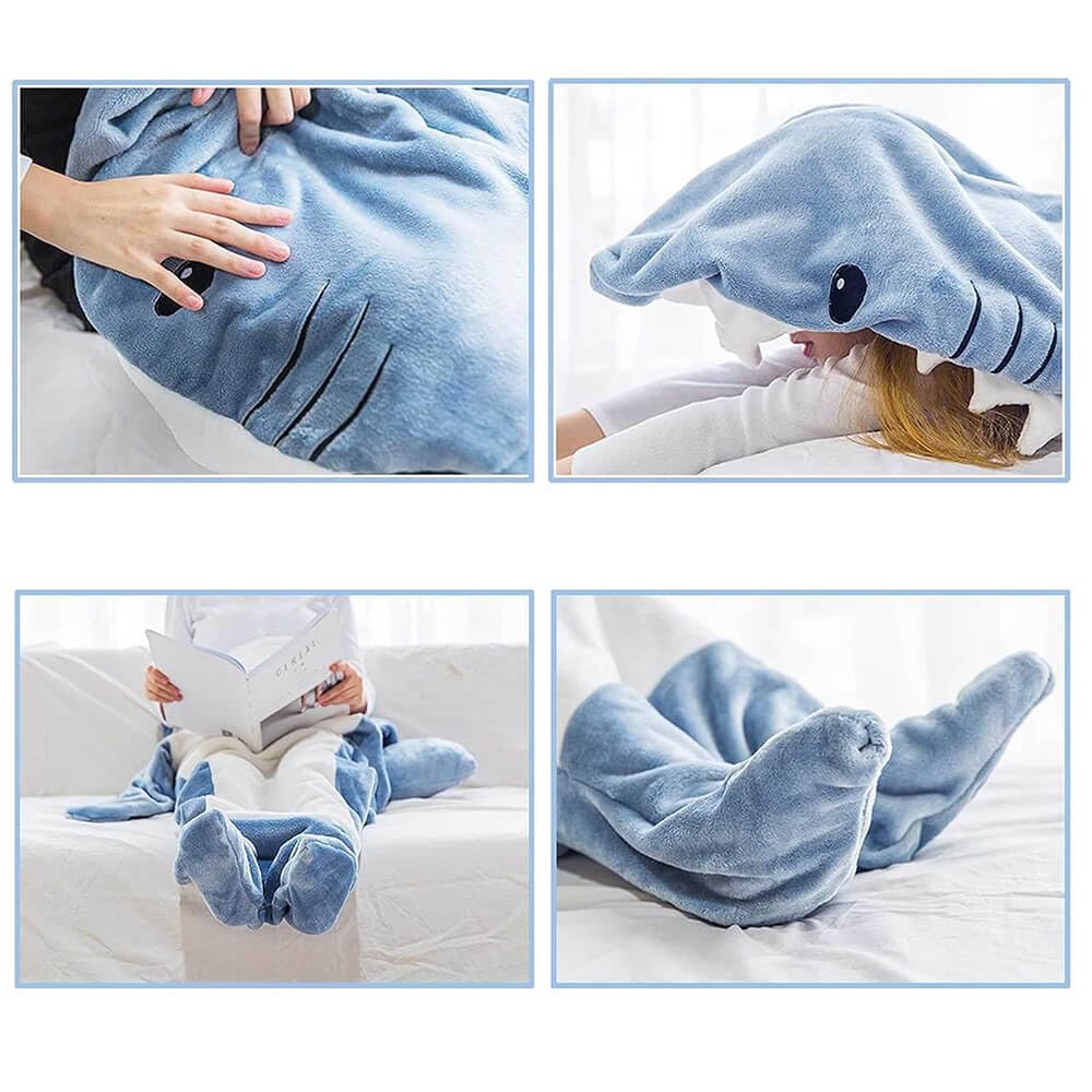 inkArts Shark Blanket Hoodie - Adult Shark Sleeping Bag & Cozy Flannel Hoodie
