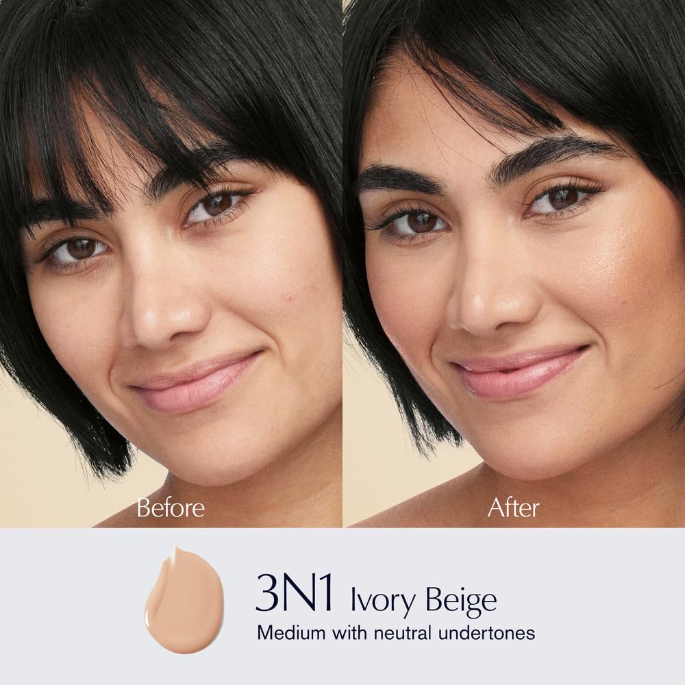 Estée Lauder Futurist Hydra Rescue Moisturizing Foundation SPF 45 for a 12-Hour Glow, 1.2 Fl Oz, 3N1 Ivory Beige