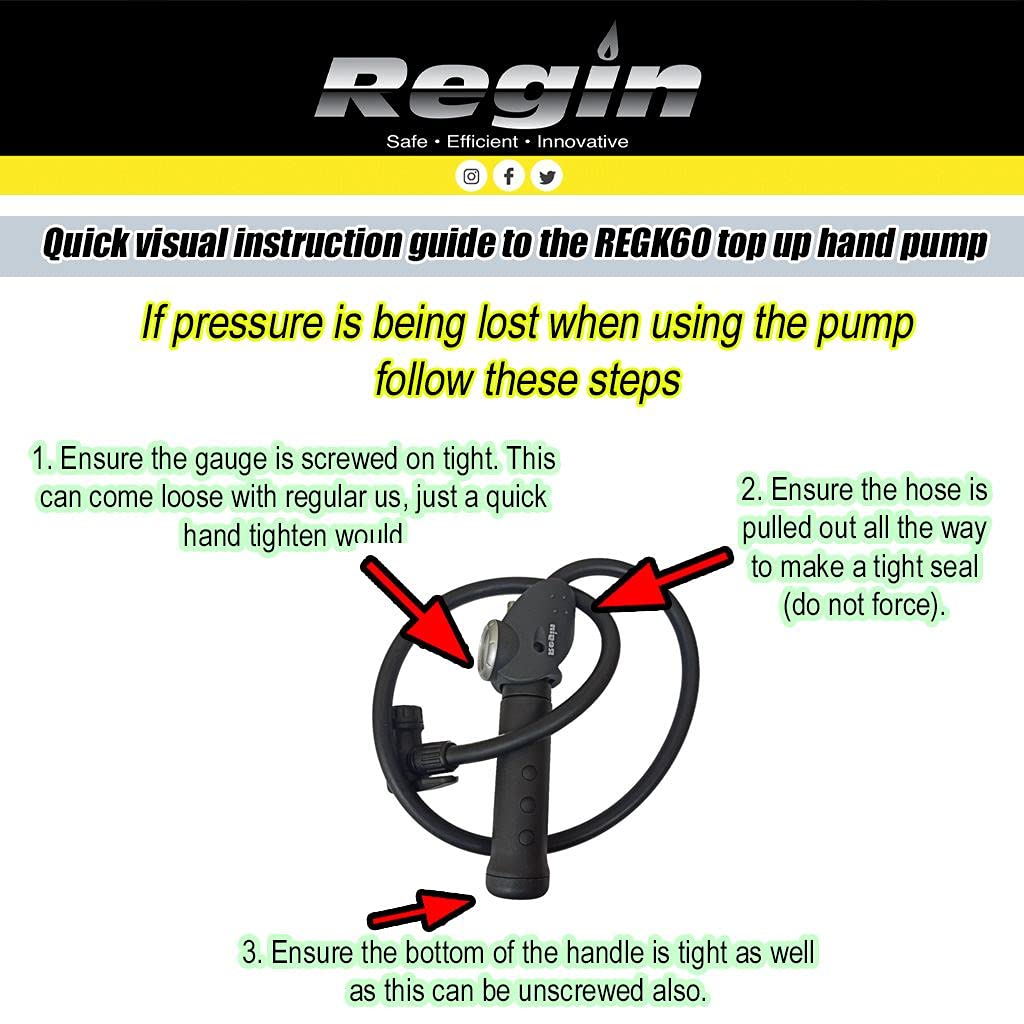 REGIN TOP-UP HAND PUMP 4bar Gauge/600mm tube - REGK60