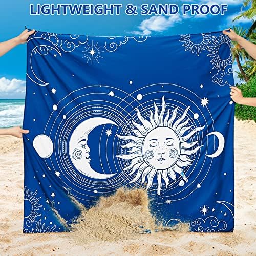 Beach Blanket Waterproof Sandproof Beach Mat 79" X 83" /10'x9'for 2-8 Adults Quick Drying Outdoor Picnic Mat Beach Accessories for Travel, Camping, Hiking